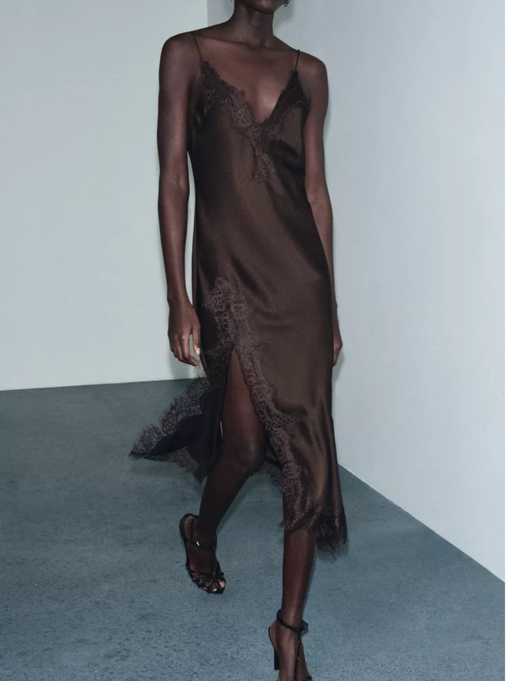 ZW COLLECTION SATIN LACE DRESS
